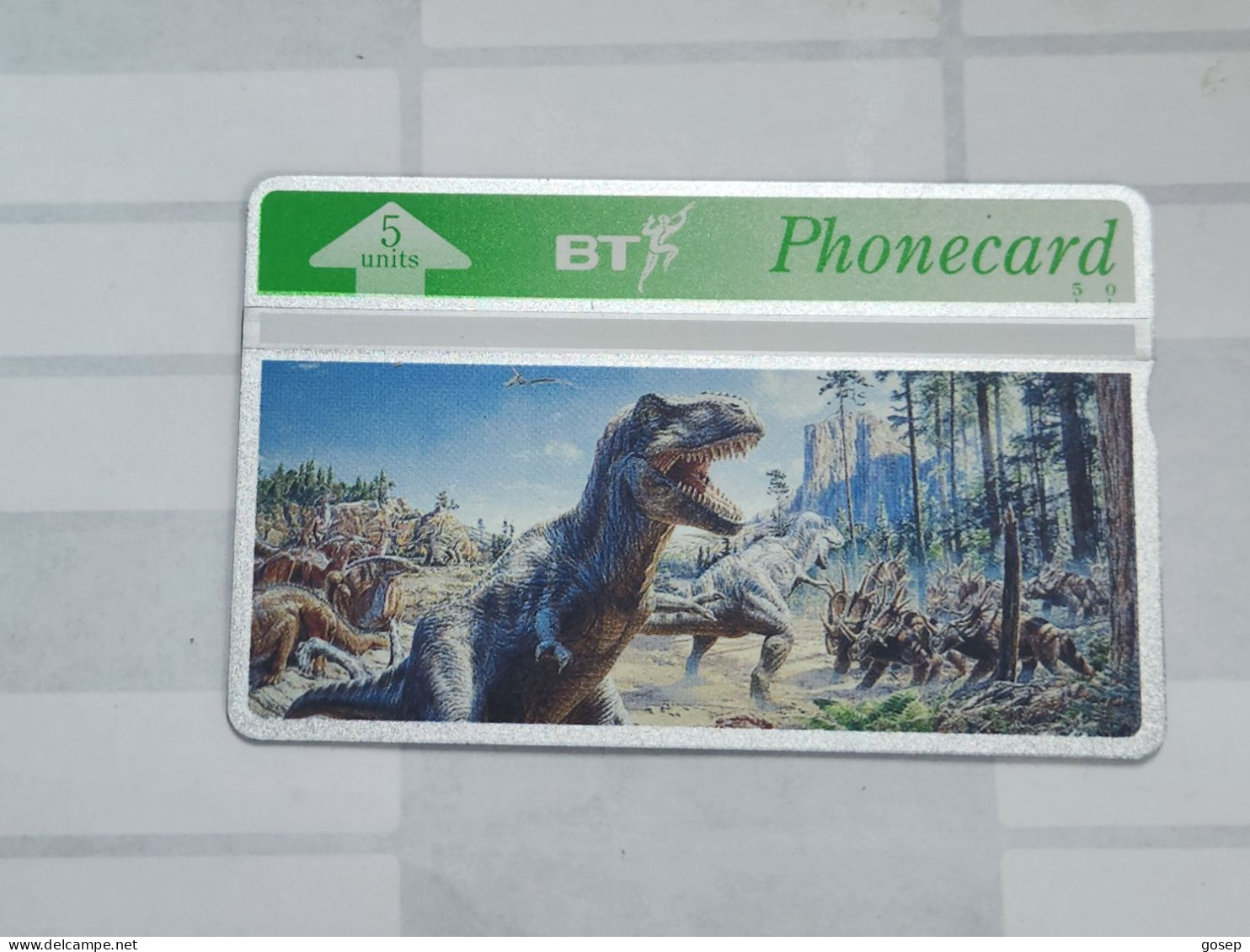 United Kingdom-(BTO-067)-Dinosaur Scene-(b)-(89)(5units)(310K50808)price Cataloge MINT-12.00£-1card Prepiad - BT Buitenlandse Uitgaven