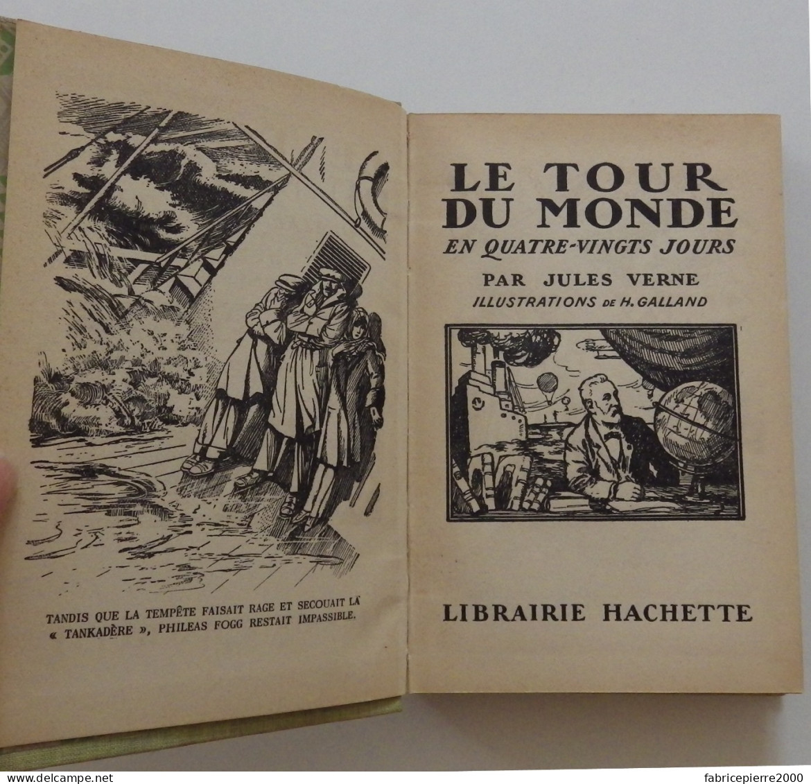 Jules VERNE - Le Tour Du Monde En Quatre-vingts Jours Hachette 1928 Ill H. Galland TBE - Bibliotheque Verte