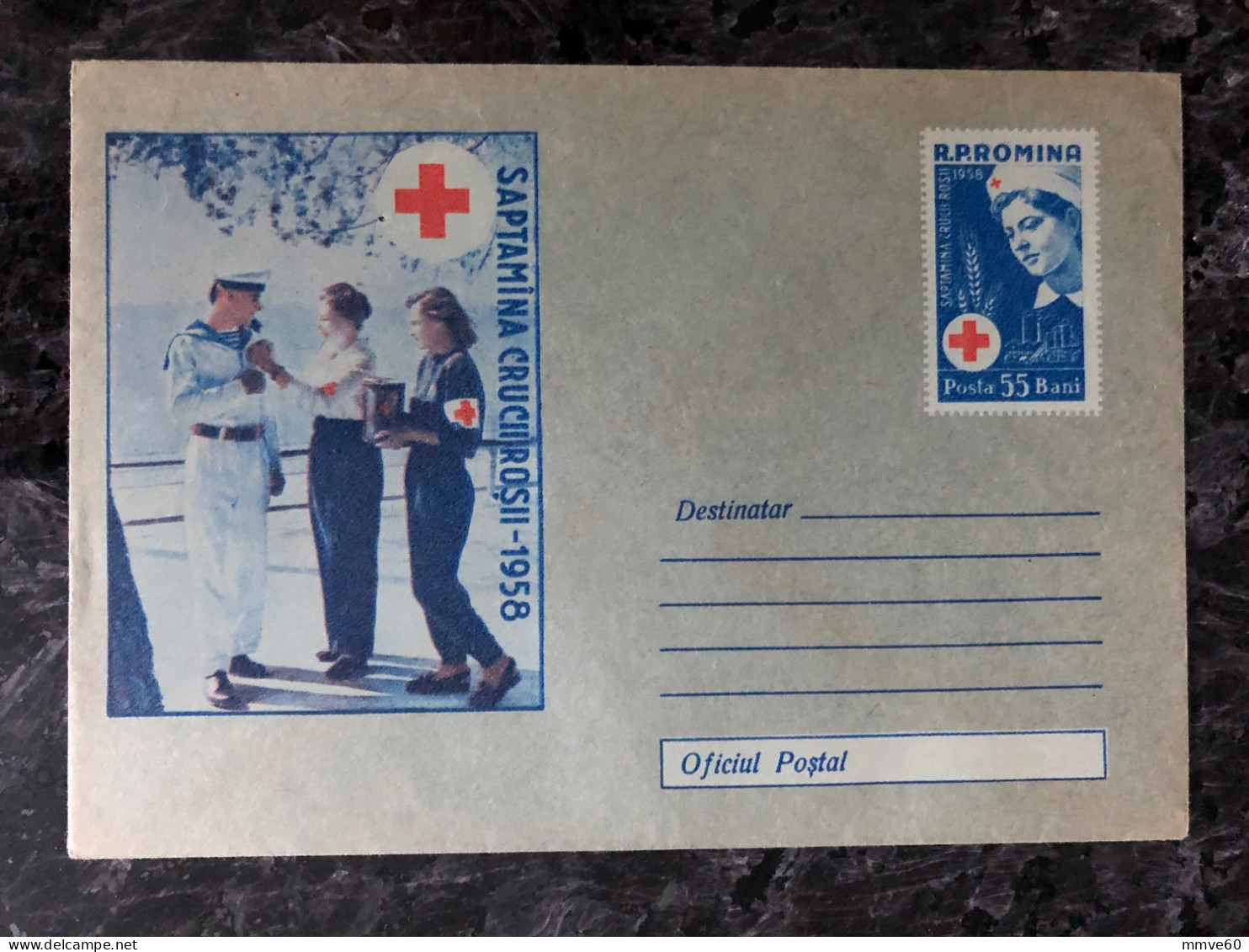 ROMANIA OFFICIAL POSTAL COVER 1958 YEAR  RED CROSS  VACCINATION HEALTH MEDICINE - Storia Postale