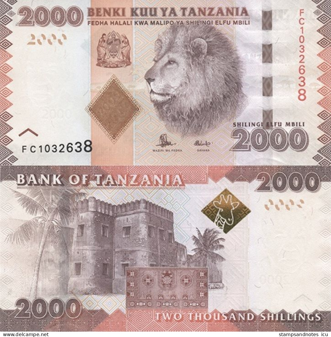 TANZANIA 2000 Shillings ND P 42 B UNC - Tanzanie