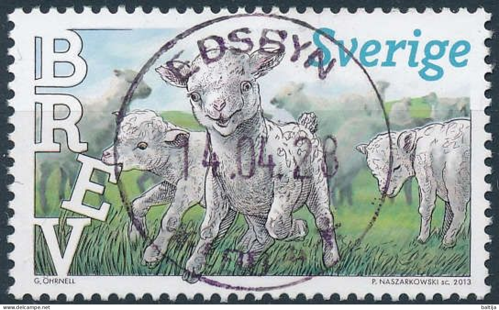 Mi 2950 A / Pet Babies, Animals, Lambs, Sheep - 28 April 2014 Edsbyn - Used Stamps