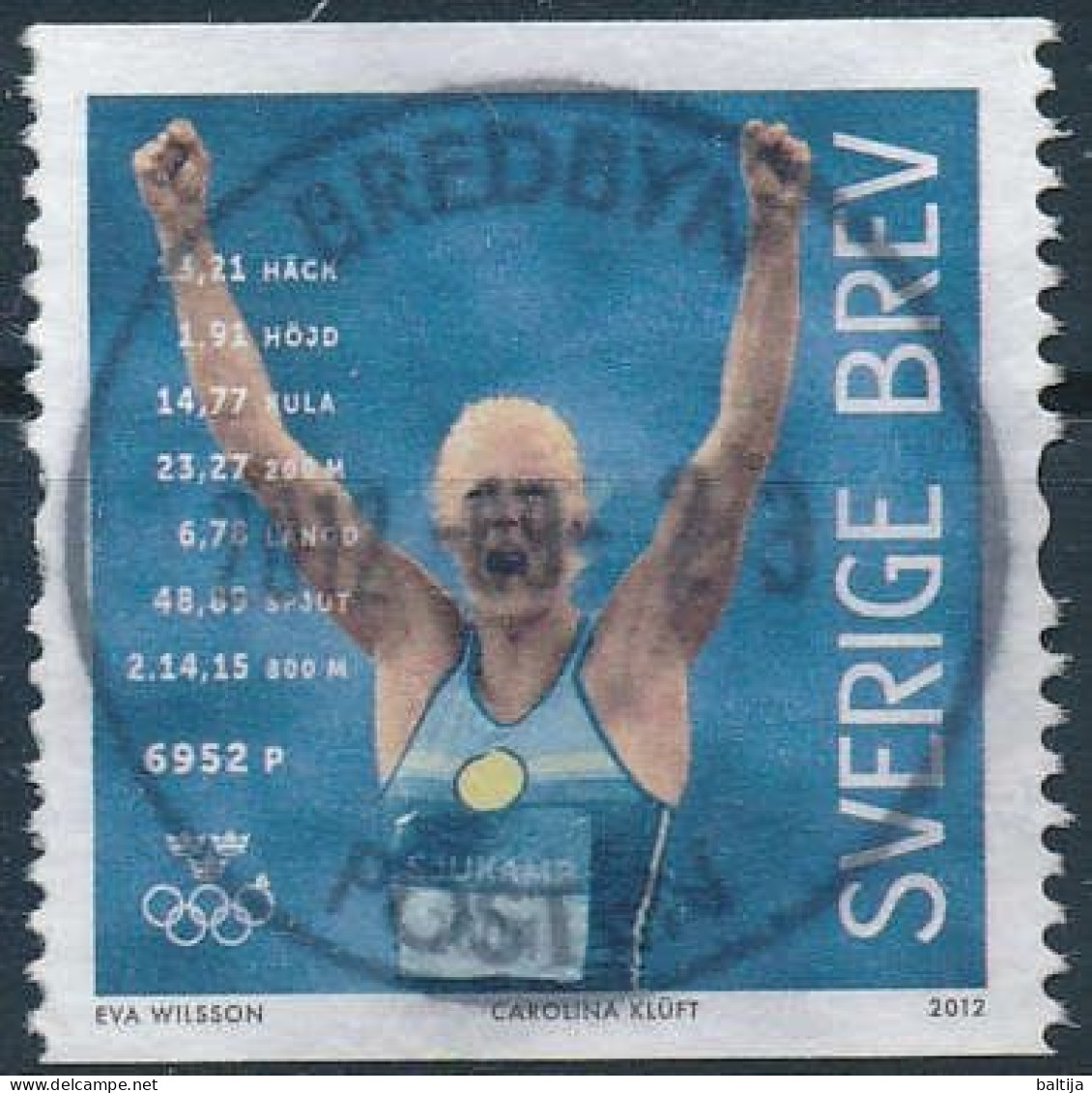 Mi 2885 /  Olympic Games Swedish Gold Medalist, Carolina Klüft, Heptathlon - 23 September 2012 Bredbyn - Used Stamps