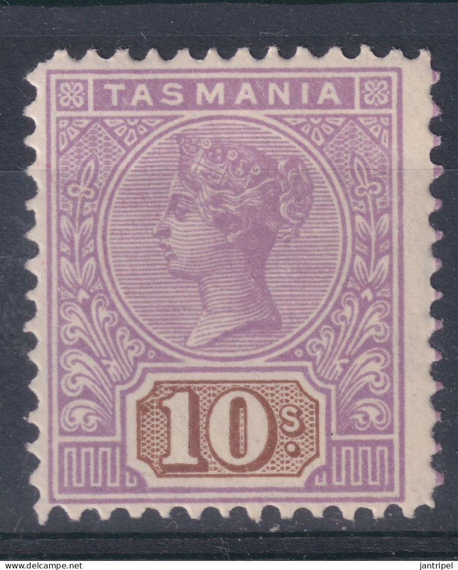 TASMANIE 1906 QV.  10s ALMOST   MNH   INVERTED WMK - Mint Stamps