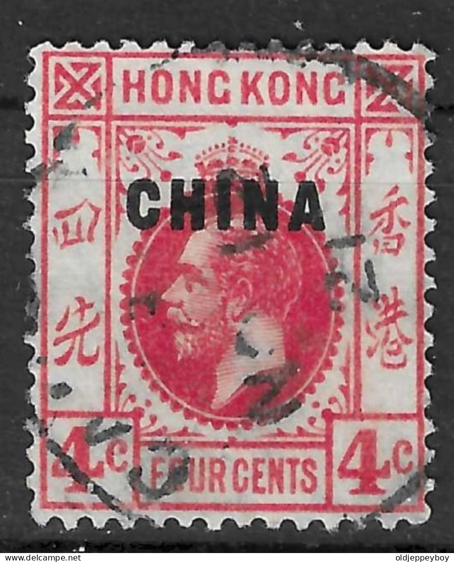 Hong Kong: 1917/21 KGV 'China' OVPT  4c Used - Usados