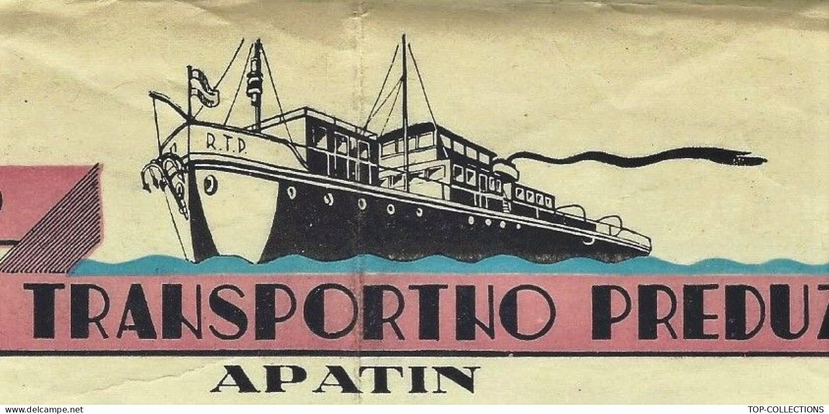 ENTETE NAVIGATION TRANSPORT FLUVIAL  Recno Transportno Preduzece à Apatin Serbie => Béograd LETTRE SIGNEE TEXTE EN SERB - 1950 - ...