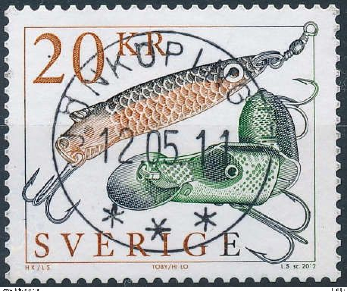 Mi 2874 / Sports Fishing Tackle, Shads - 11 May 2012 Jönköping - Used Stamps