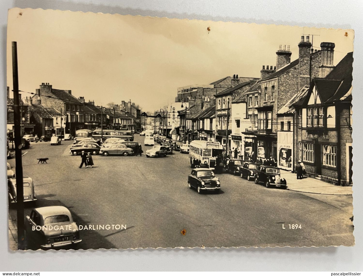 CPSM - ROYAUME UNI - England Durham Bondgate Darlington With Old Cars - Darlington - 2 Trous D'épingle - Darlington