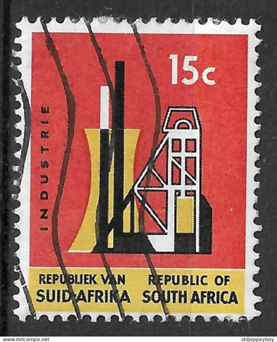South Africa 1964-72 Re-drawn Definitives - RSA Wmk. Upright - 15c Industry Used (SG A248) - Gebraucht