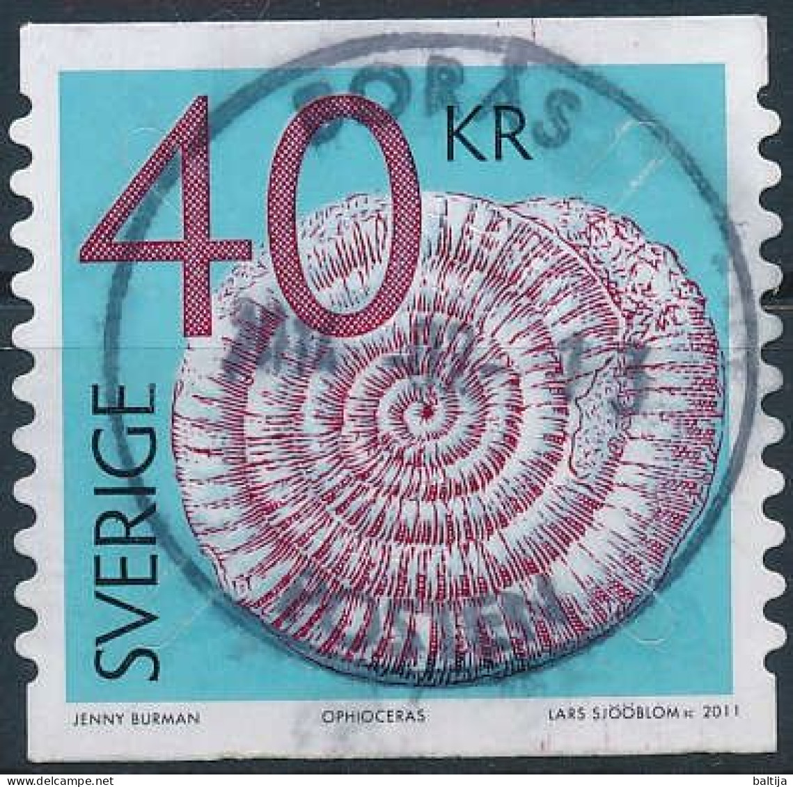 Mi 2803 / Fossils, Ophioceras, Ammonoids - 13 February 2014 Borås - Used Stamps