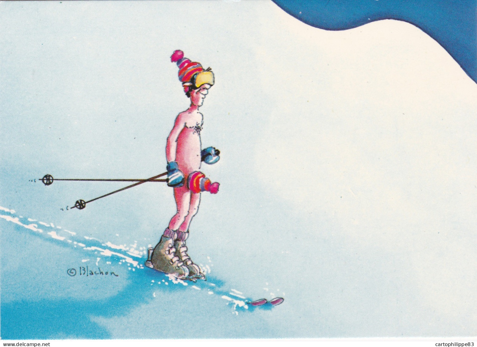 ILLUSTRATEUR HUMORISTIQUE BLACHON  LE SKI  DESSINATEUR DE BD CARACATURISTE - Sports D'hiver