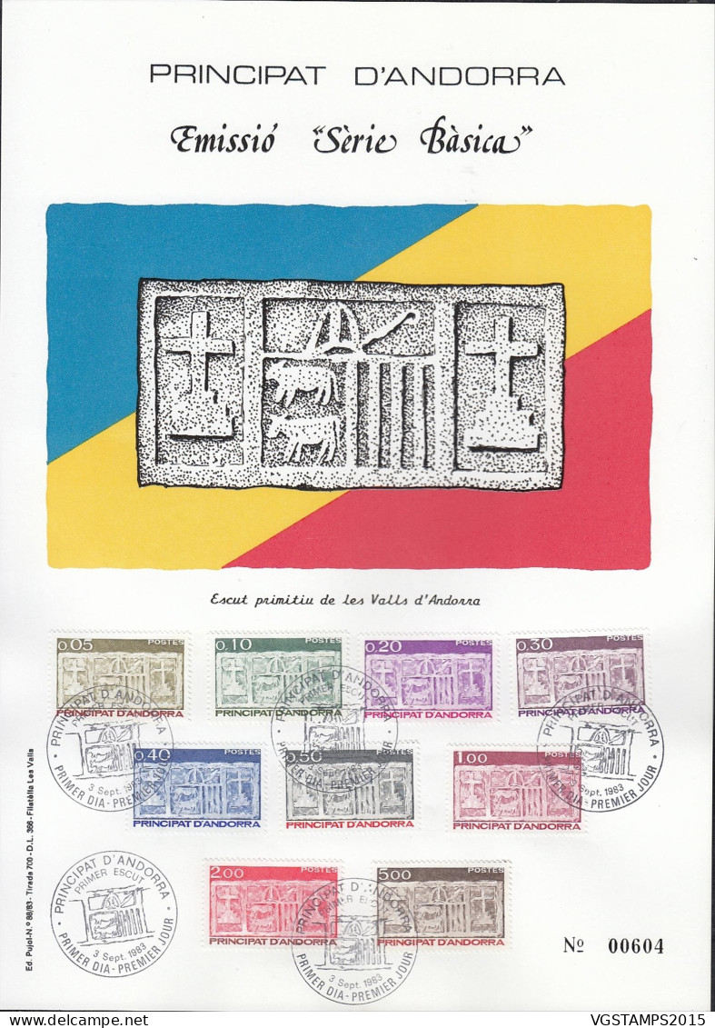 Andorre (Française) 1983 -  Grand Encart FDC. Michel Nr.: 337/345. Yvert Nr.: 316./324 ........... (EB) DC-11694 - Usados