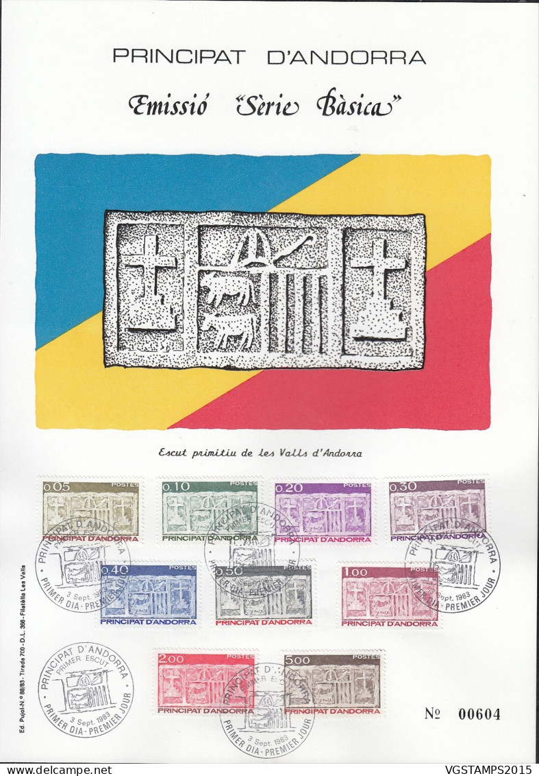 Andorre (Française) 1983 -  Grand Encart FDC. Michel Nr.: 337/345. Yvert Nr.: 316./324 ........... (EB) DC-11694 - Used Stamps