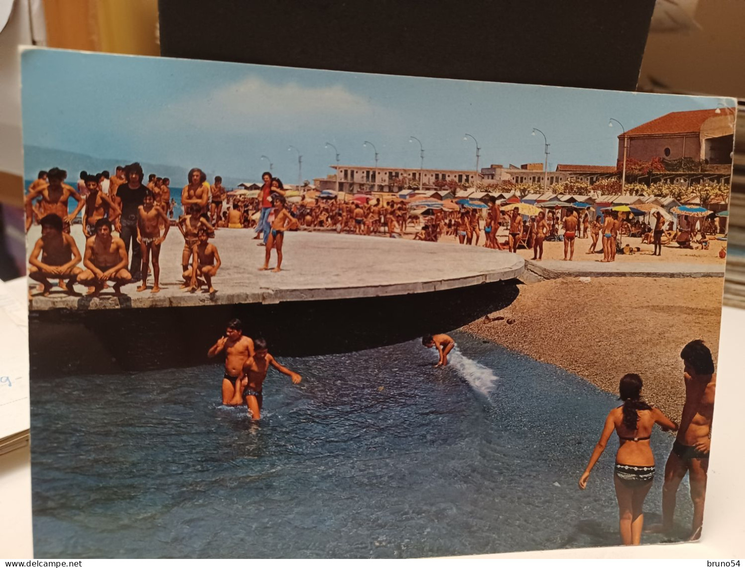 Cartolina Reggio Calabria ,lido Genoese Zerbi, La Rotonda , Spiaggia - Reggio Calabria