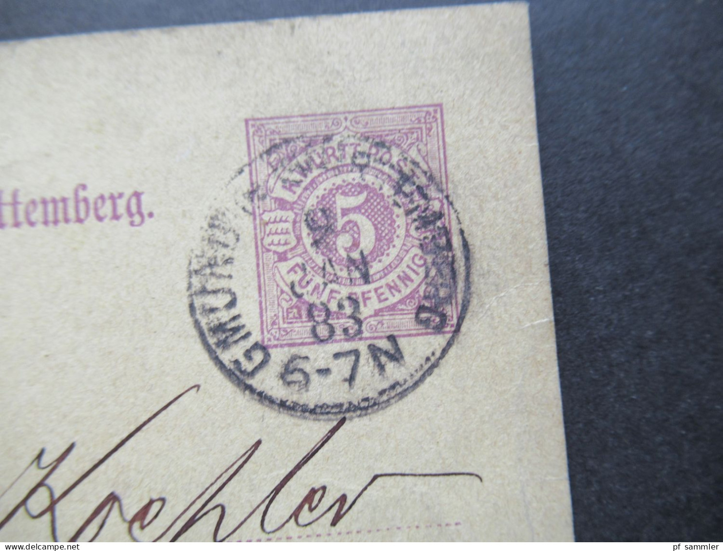 AD Württemberg 1883 Ganzsache Mit Viel Text Nach Wien Stempel Gmund / Ank. Stempel K1 Neubau Wien - Enteros Postales