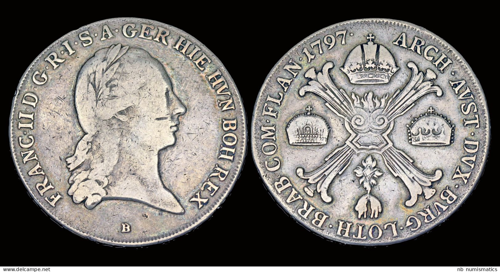 Austrian Netherlands Hungary Frans II 1 Kronenthaler 1797B - 1714-1794 Austrian Netherlands