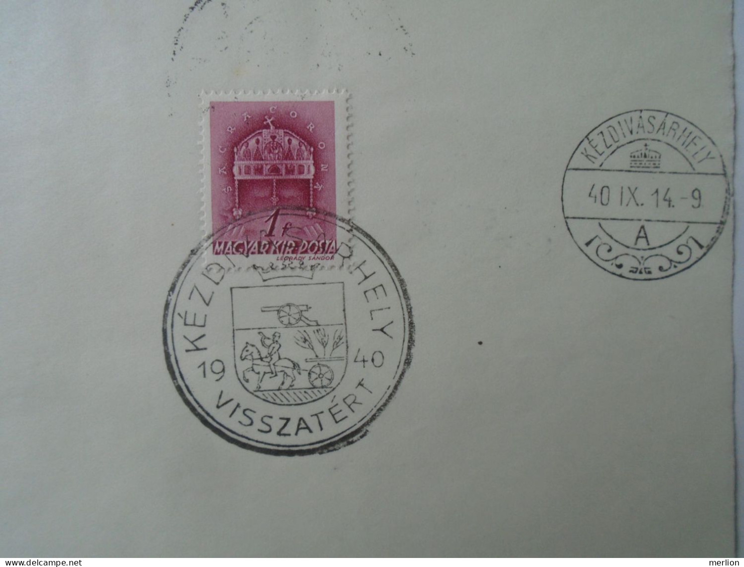 ZA451.21 Hungary- Szilágsomlyó, Nagyvárad, Kézdivásárhely, Kolozsvár Visszatért -Commemorative Postmark 1940 - Poststempel (Marcophilie)