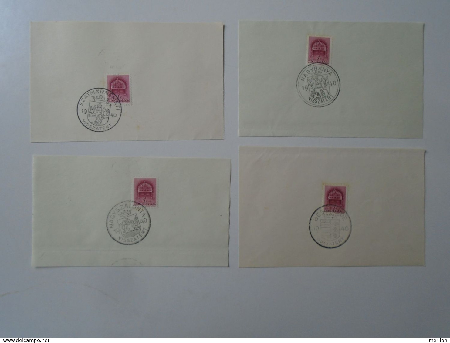 ZA451.22 Hungary-  Nagyszalonta, Szatmárnémeti, Beszterce, Nagybánya  Visszatért -Commemorative Postmark 1940 - Hojas Completas