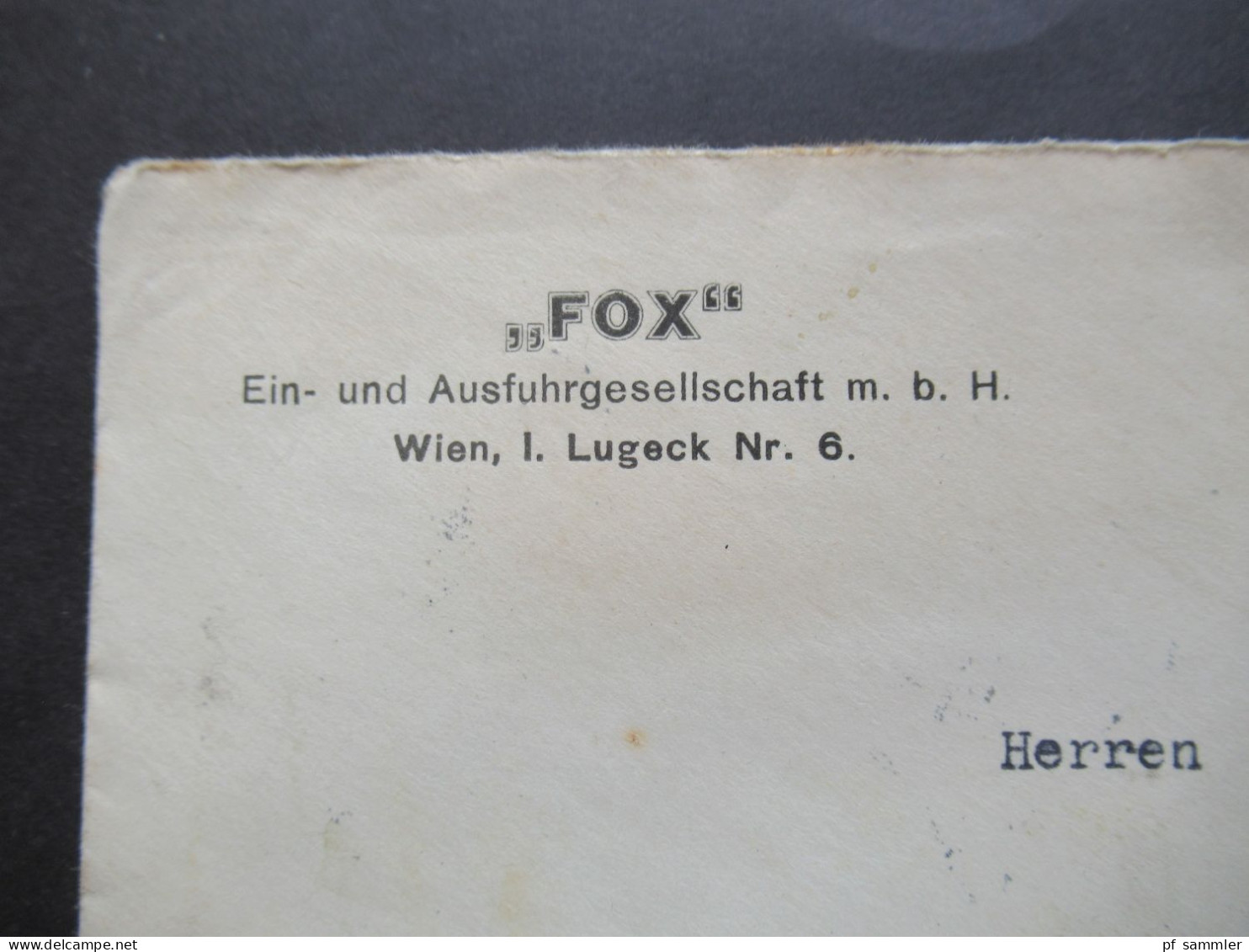 Österreich 1922 Nr.377 (5) MeF 5er Streifen Umschlag Fox Ein U. Ausfuhrgesellschaft Nach Sassenberg Westfalen Gesendet - Covers & Documents