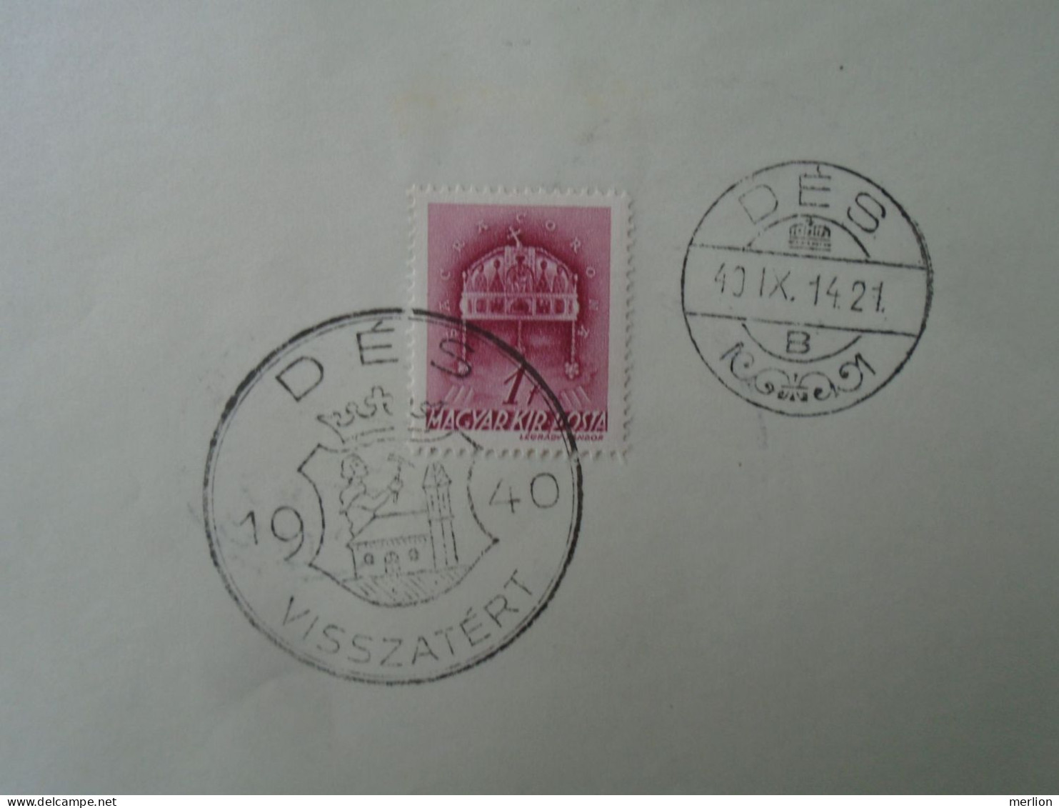 ZA451.38 Hungary - DÉS  Visszatért -Commemorative Postmark 1940 - Poststempel (Marcophilie)