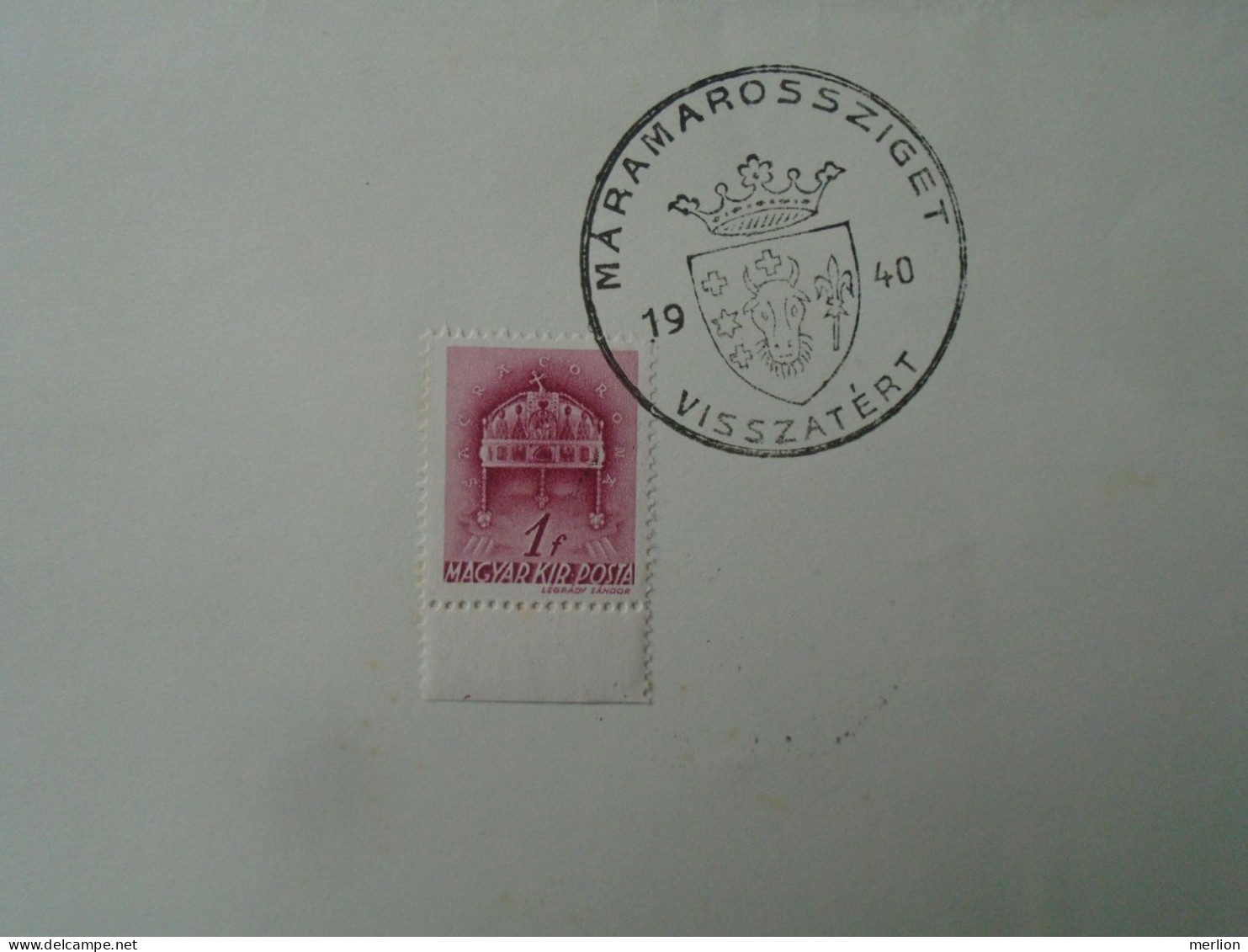 ZA451.39 Hungary - Máramarossziget   Visszatért -Commemorative Postmark 1940 - Storia Postale