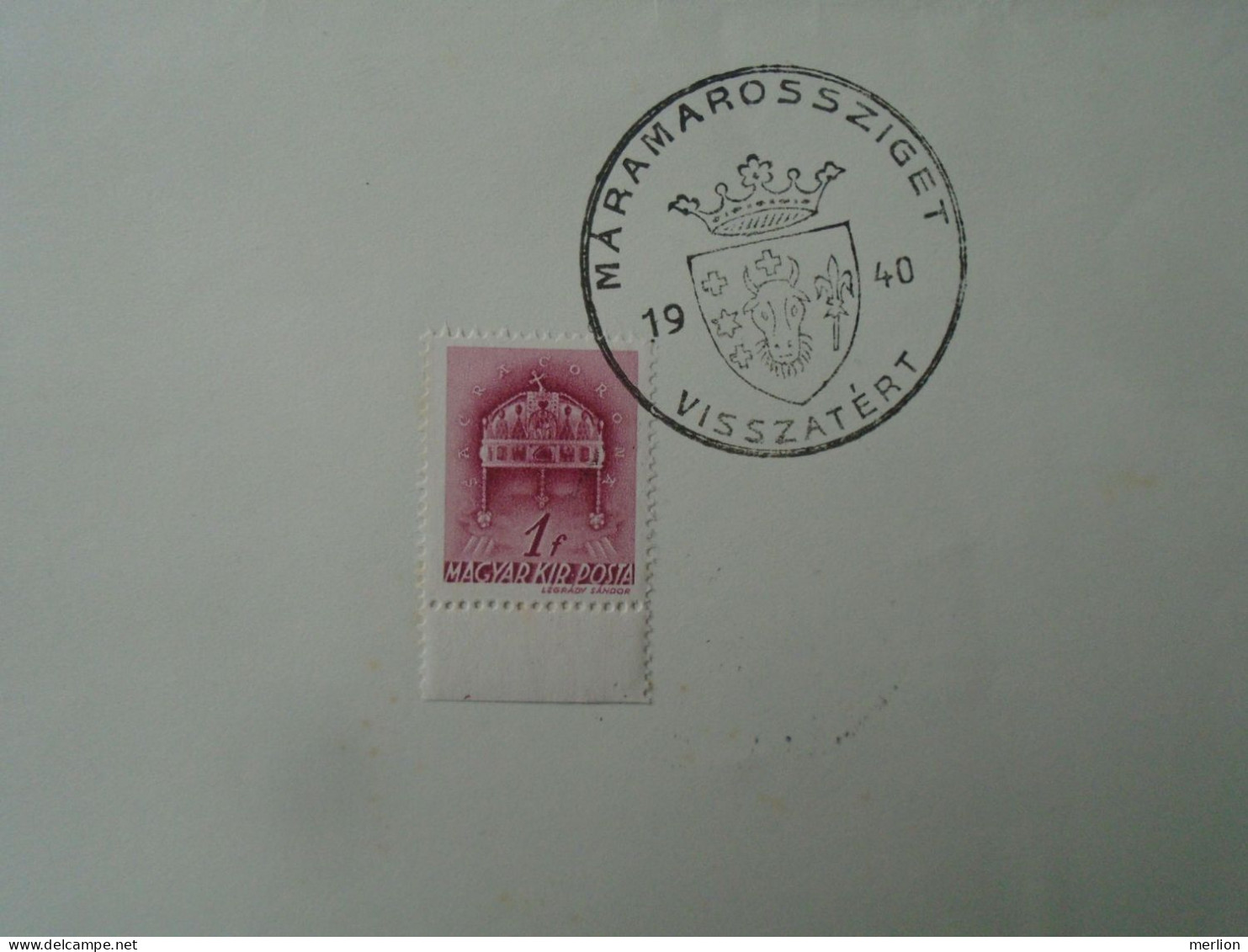 ZA451.39 Hungary - Máramarossziget   Visszatért -Commemorative Postmark 1940 - Poststempel (Marcophilie)