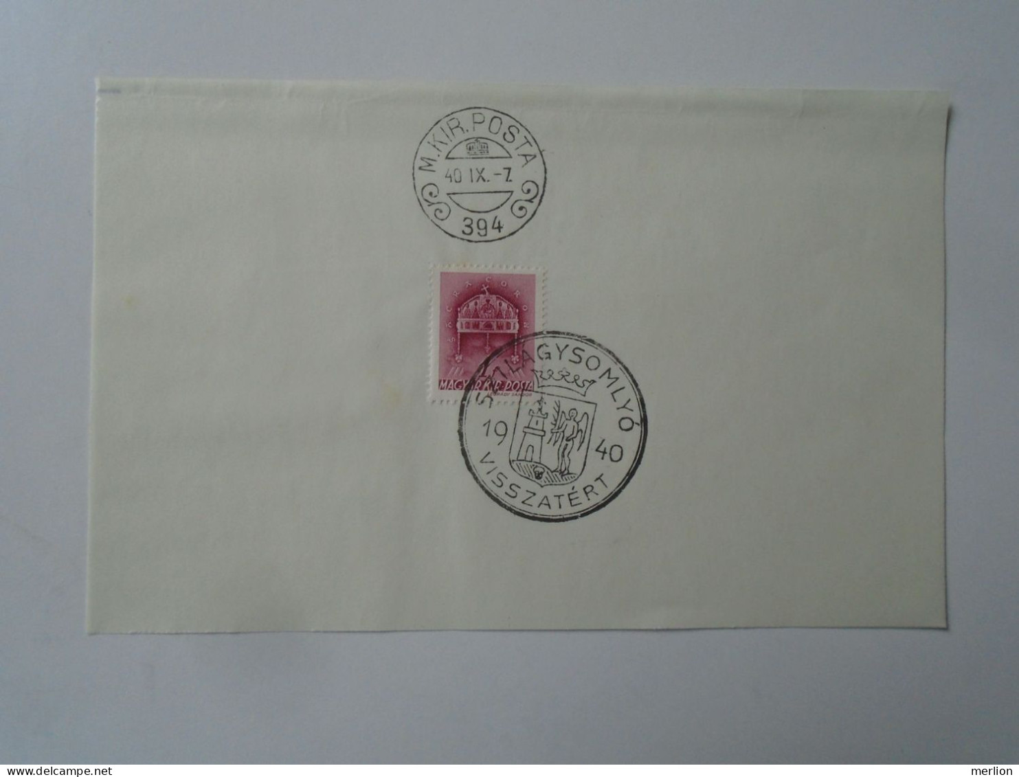 ZA451.40  Hungary - Szilágysomlyó  Visszatért -Commemorative Postmark 1940 - Poststempel (Marcophilie)