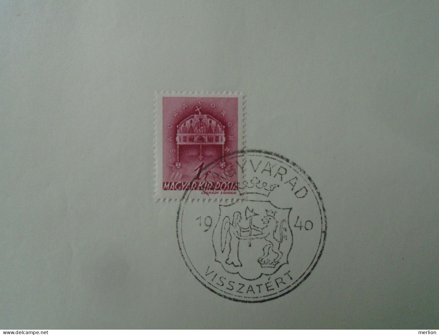 ZA451.41  Hungary - NAGYVÁRAD  Visszatért -Commemorative Postmark 1940 - Hojas Completas