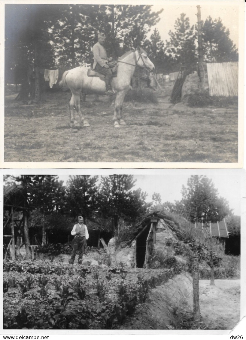 2 Photos Originales à Identifier: Militaire Ouvrier Agricole (Prisonnier De Guerre?) 1950 Environ - War, Military