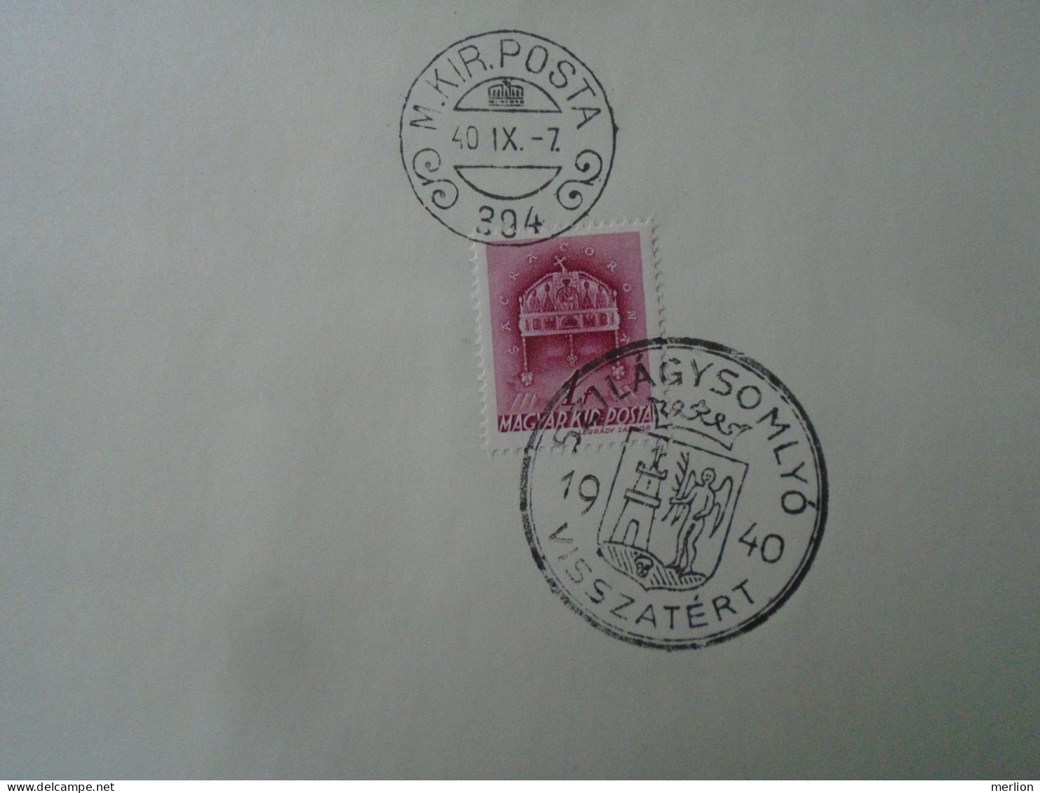 ZA451.57  Hungary -Szilágysomlyó  Visszatért -Commemorative Postmark 1940 - Poststempel (Marcophilie)