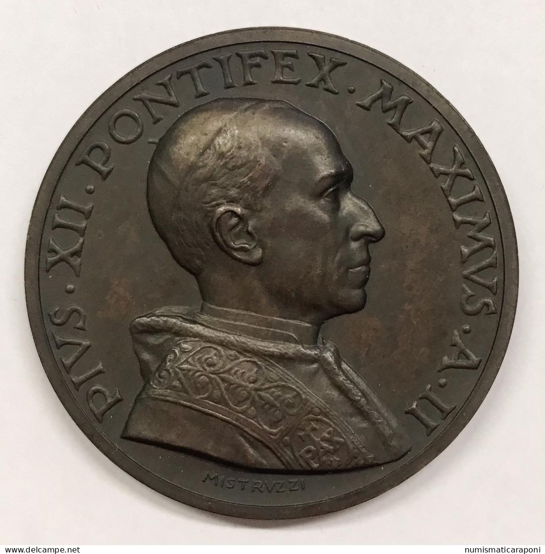 Città Del Vaticano Pio XII° Medaglia Anno II°opus Iustitiae Pax E.327 - Monarquía/ Nobleza