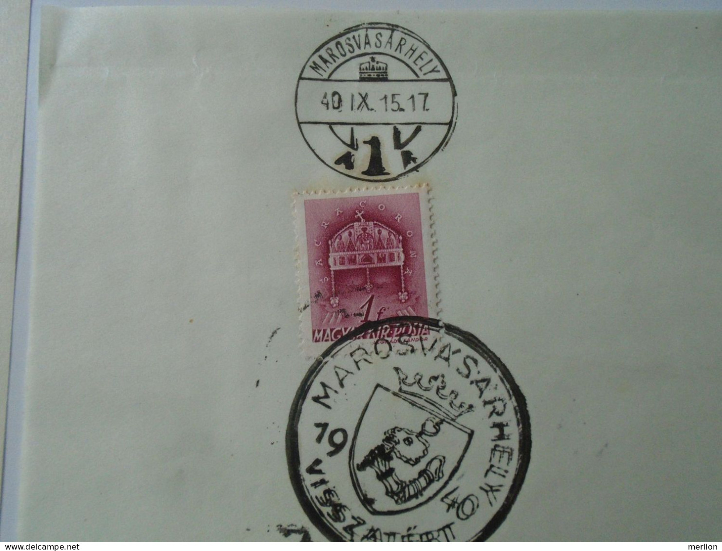 ZA451.58  Hungary -Lot Of 9 Different Cities - Visszatért -Commemorative Postmark 1940 Nagybánya, Csíkszereda Nagykároly - Hojas Completas