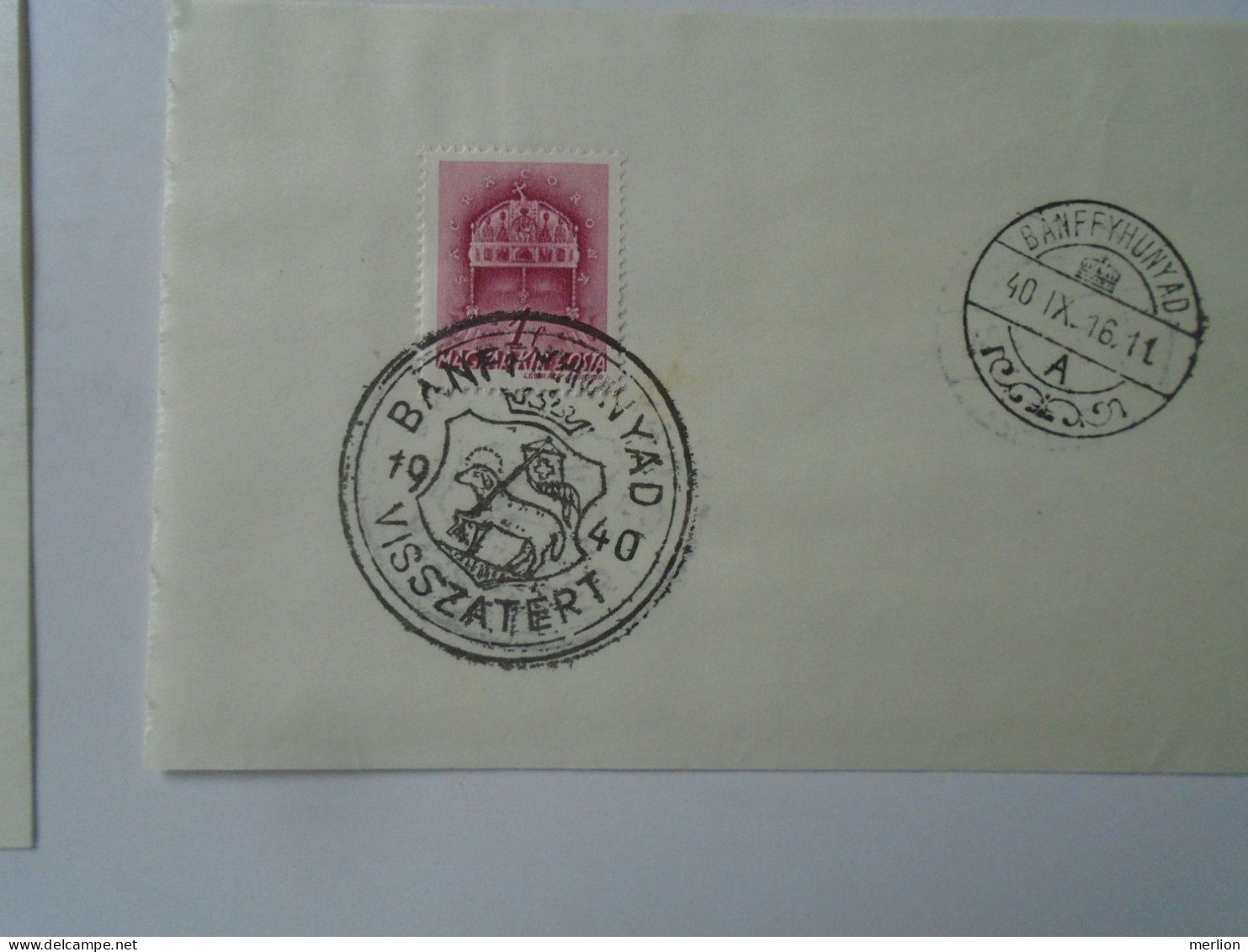 ZA451.58  Hungary -Lot of 9 different cities - visszatért -Commemorative postmark 1940 Nagybánya, Csíkszereda Nagykároly