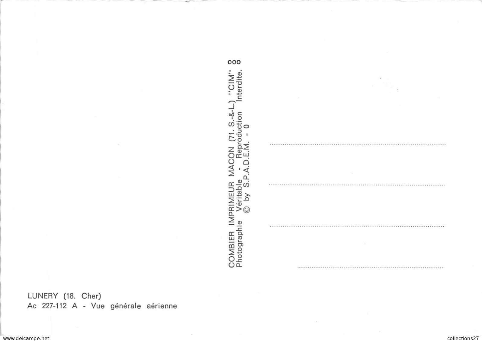 18-LUNERY-VUE GENERALE AERIENNE - Other & Unclassified