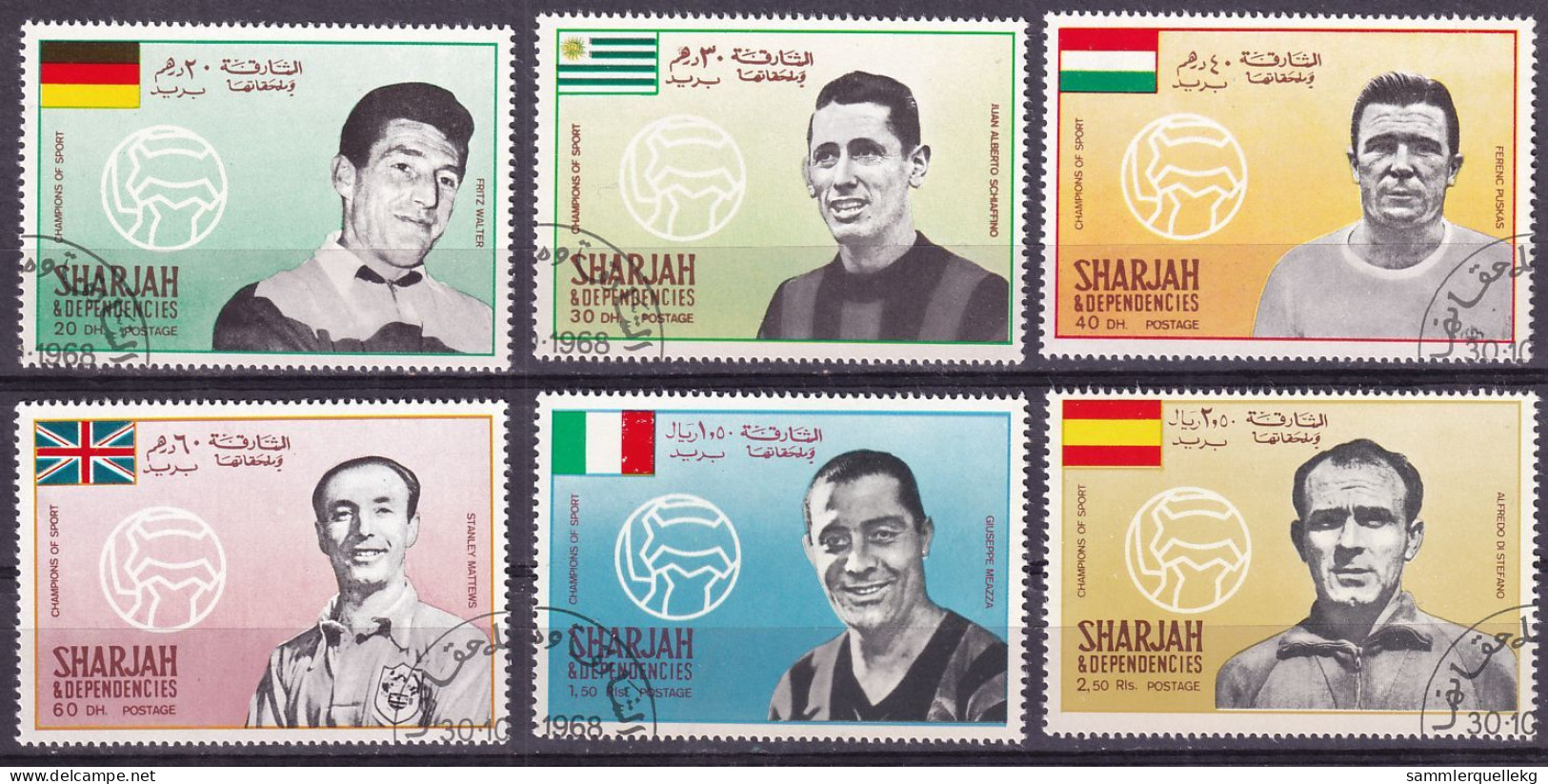 Sharjah 503 - 509 Gestempelt, Bekannte Fußballspieler (Nr. 1592) - Used Stamps