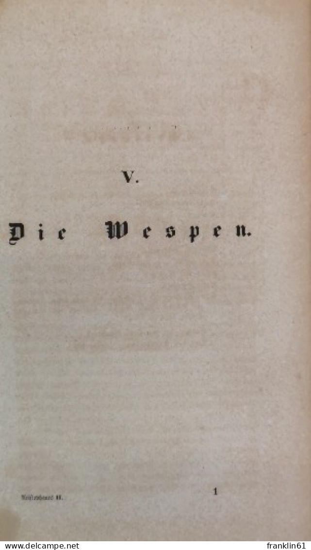 Aristophanes. Zweiter Band. Die Wespen. Der Frieden. Die Vögel. - Poems & Essays