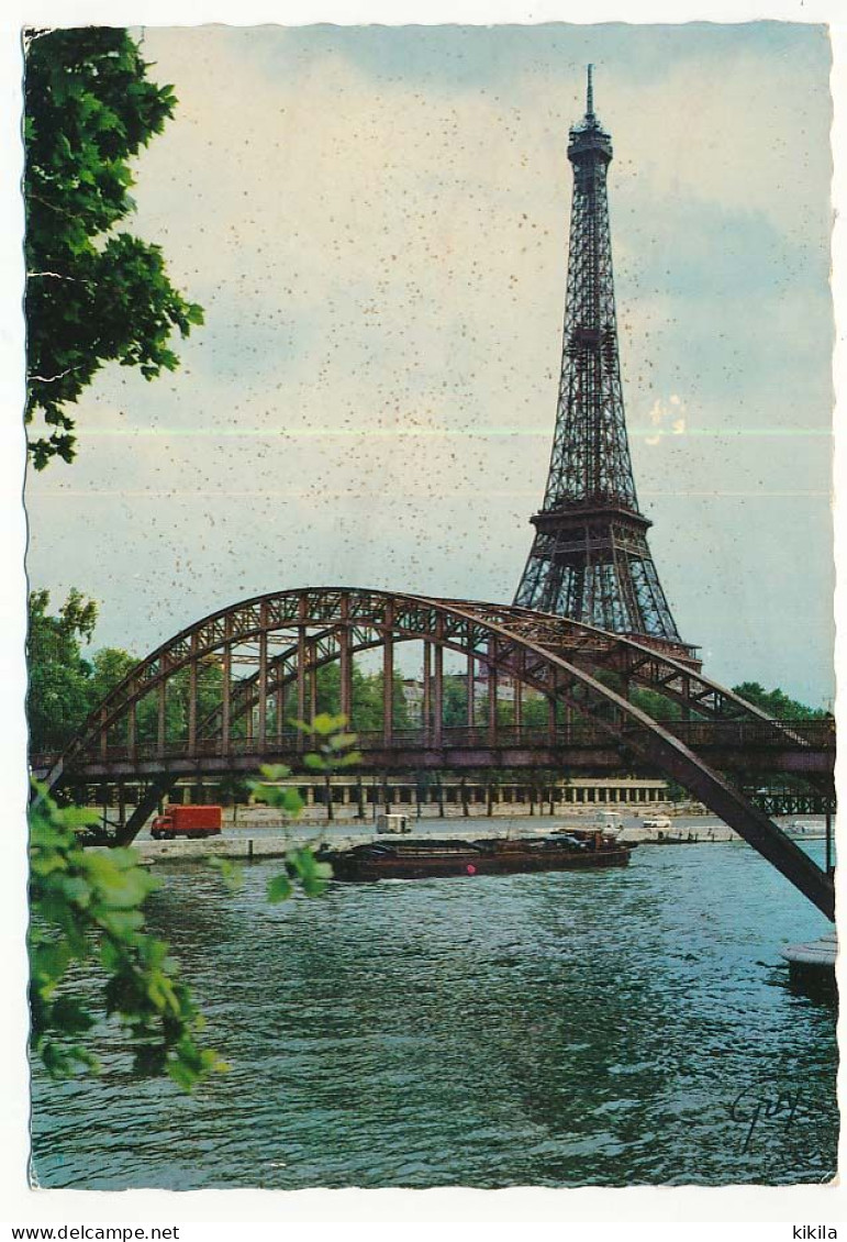 CPSM Dentelée 10.5 X 15 PARIS Et Ses Merveilles La Seine Et La Tour Eiffel (1887-1889) Vues De L'Avenue De New York Pont - Tour Eiffel