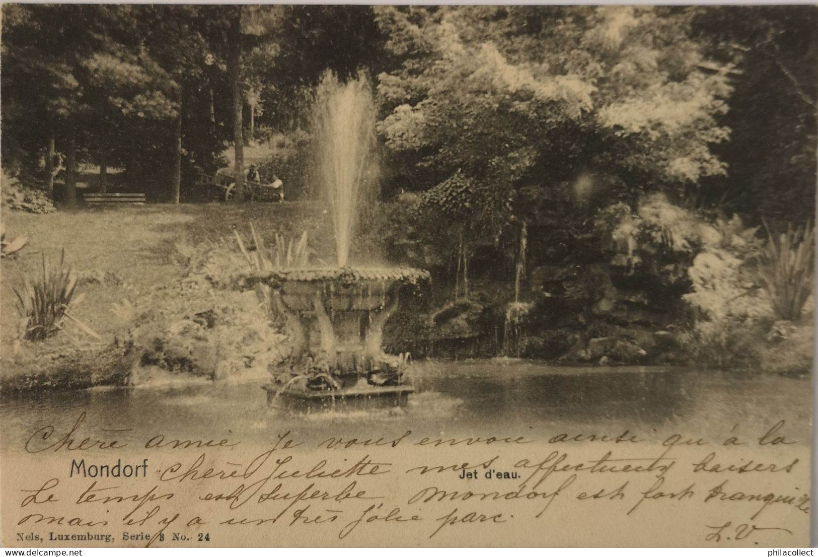 Mondorf Les Bains   (Luxembourg) Jet D'Eau 1904 - Bad Mondorf