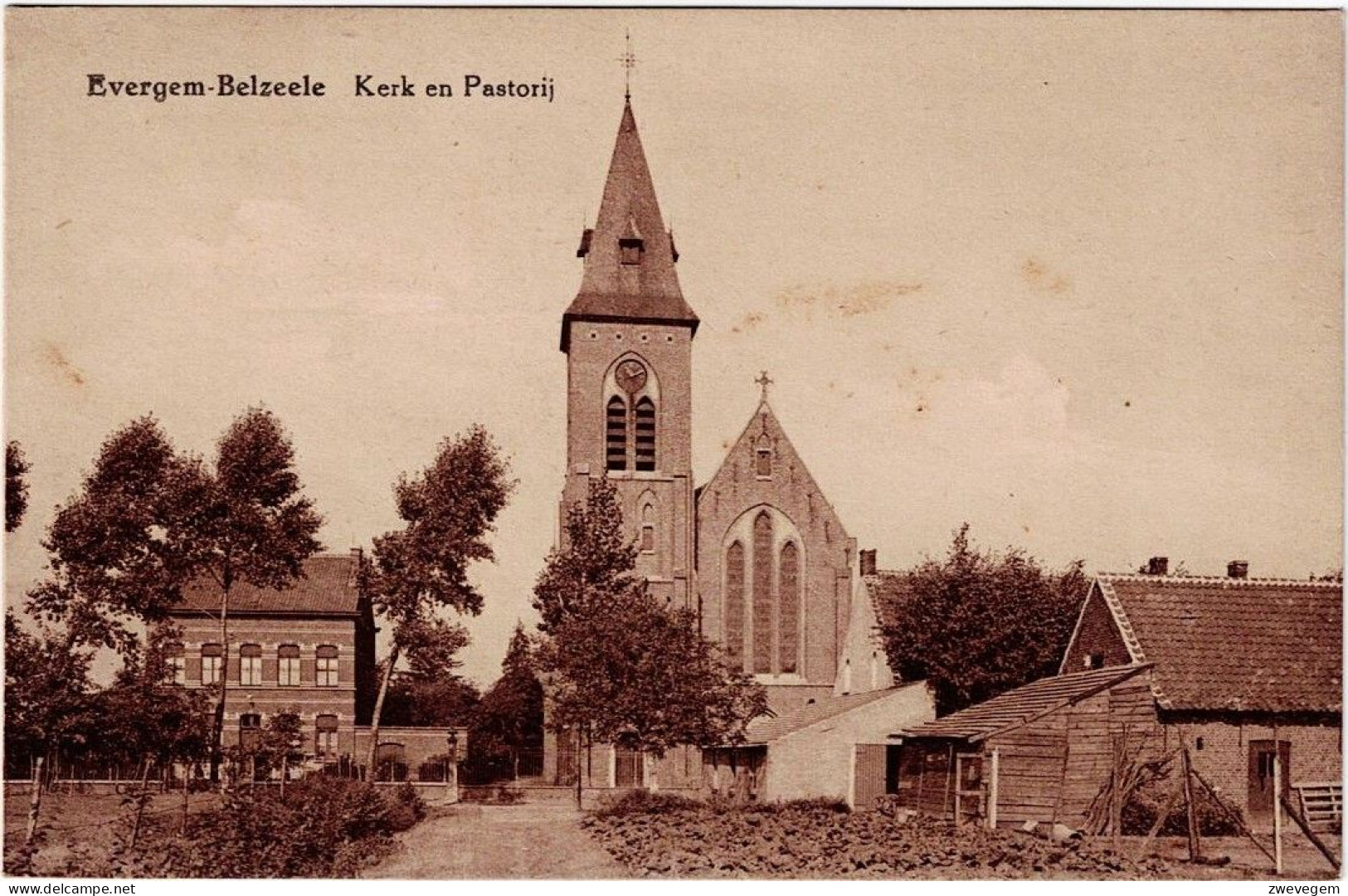 EVERGEM - BELZEELE - Kerk En Pastorij. - Evergem