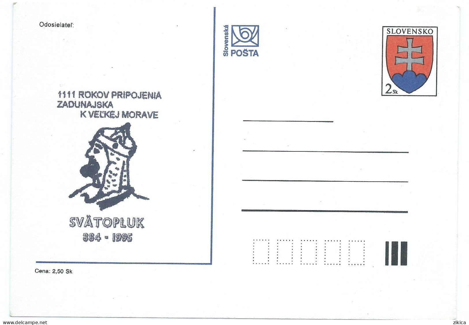 Slovakia > Postal Stationery > Postcard 1995 - Svatopluk - Cartoline Postali