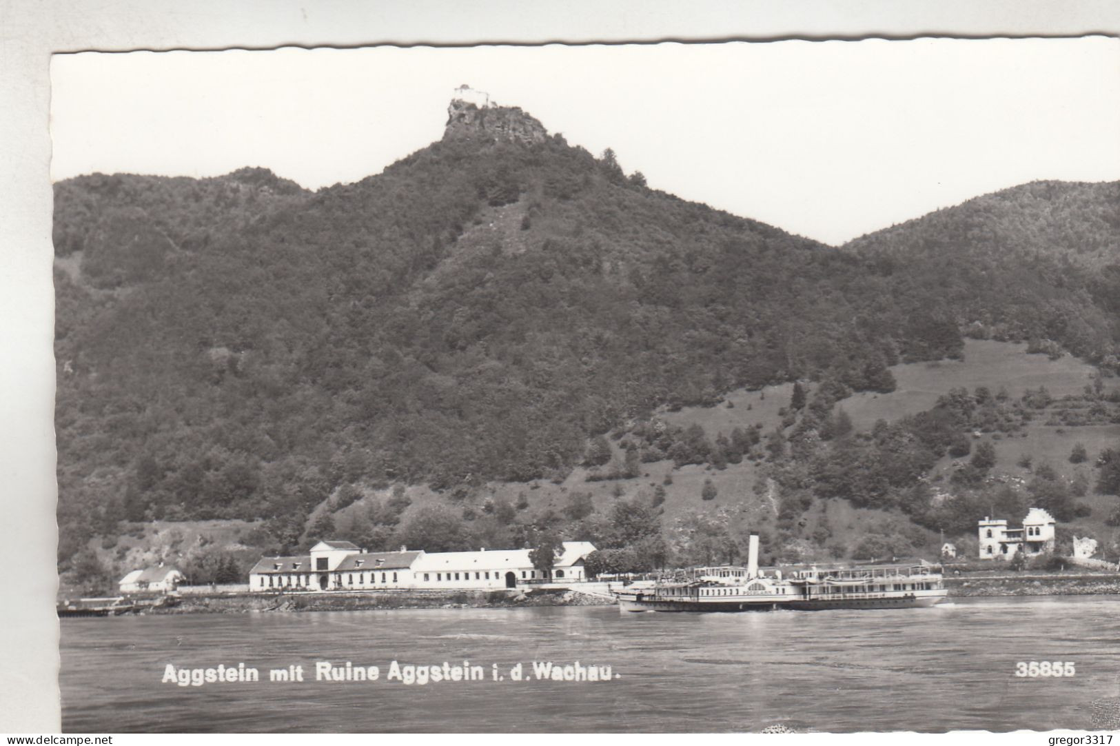 C9569) AGGSTEIN Mit Ruine AGGSTEIN I. D. Wachau - ALT !  PSCHIFF  PÖCHLARN - - Wachau