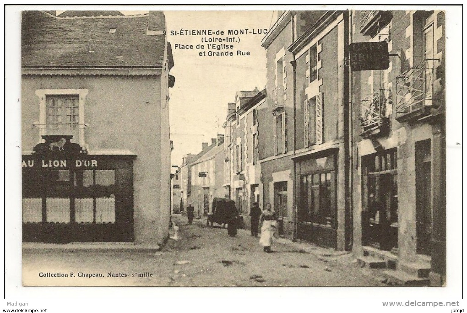 44 - St-ÉTIENNE-de-MONT-LUC (Loire-Inf.) - Place De L'Eglise Et Grande Rue - Coll. F. Chapeau N° 9 - Saint Etienne De Montluc