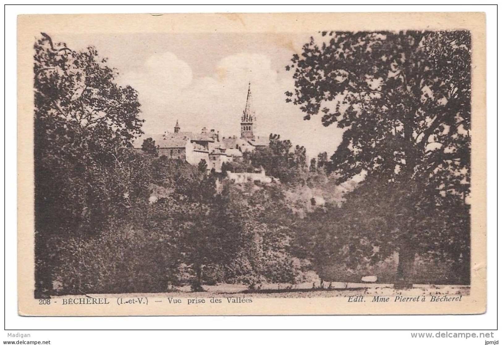 35 - BÉCHEREL - Vue Prise Des Vallées- Ed. Mme Pierret à Bécherel N° 208 - Bécherel