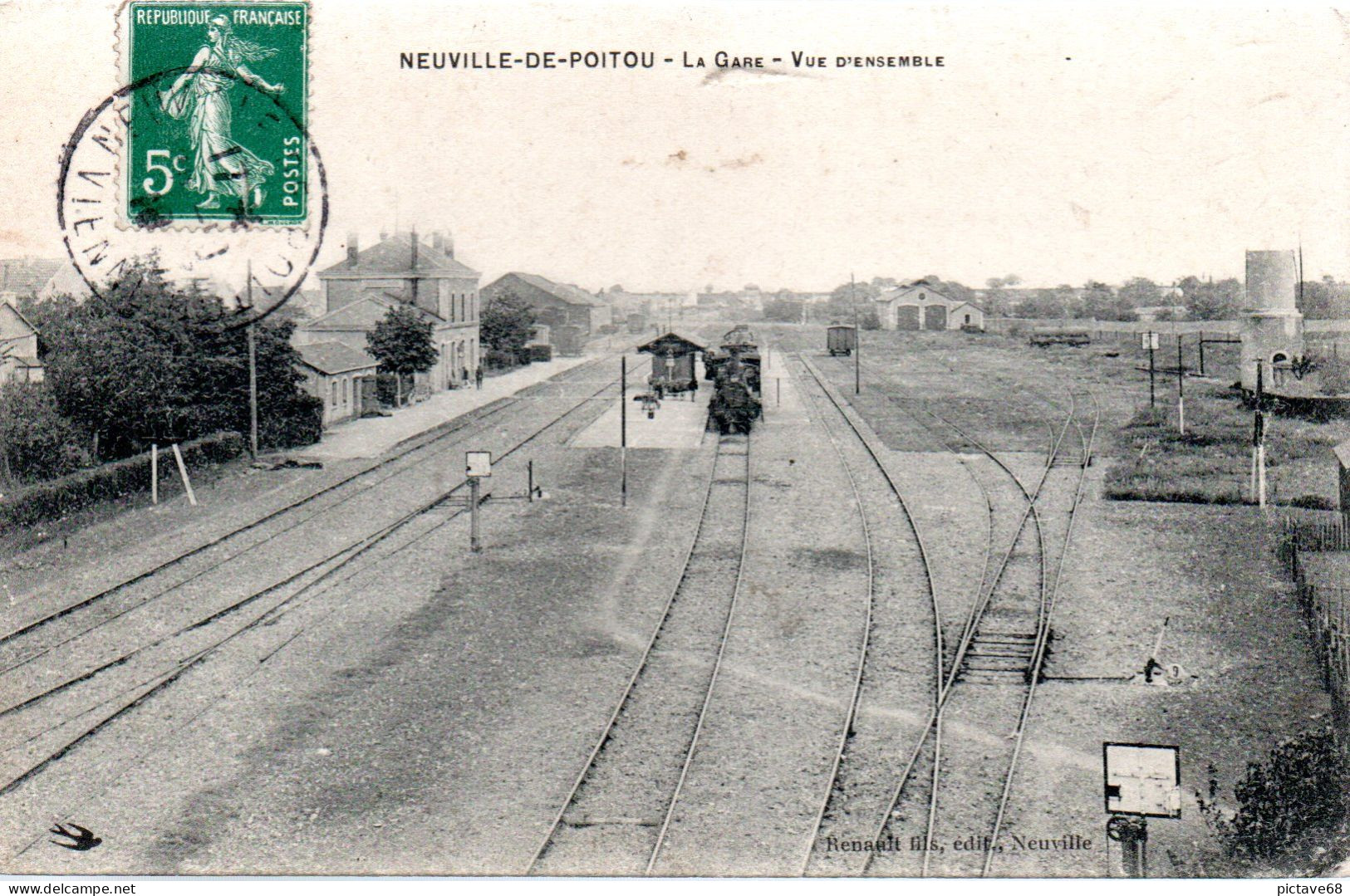 CPA 86 - NEUVILLE DE POITOU - LA GARE VUE D'ENSEMBLE - Neuville En Poitou