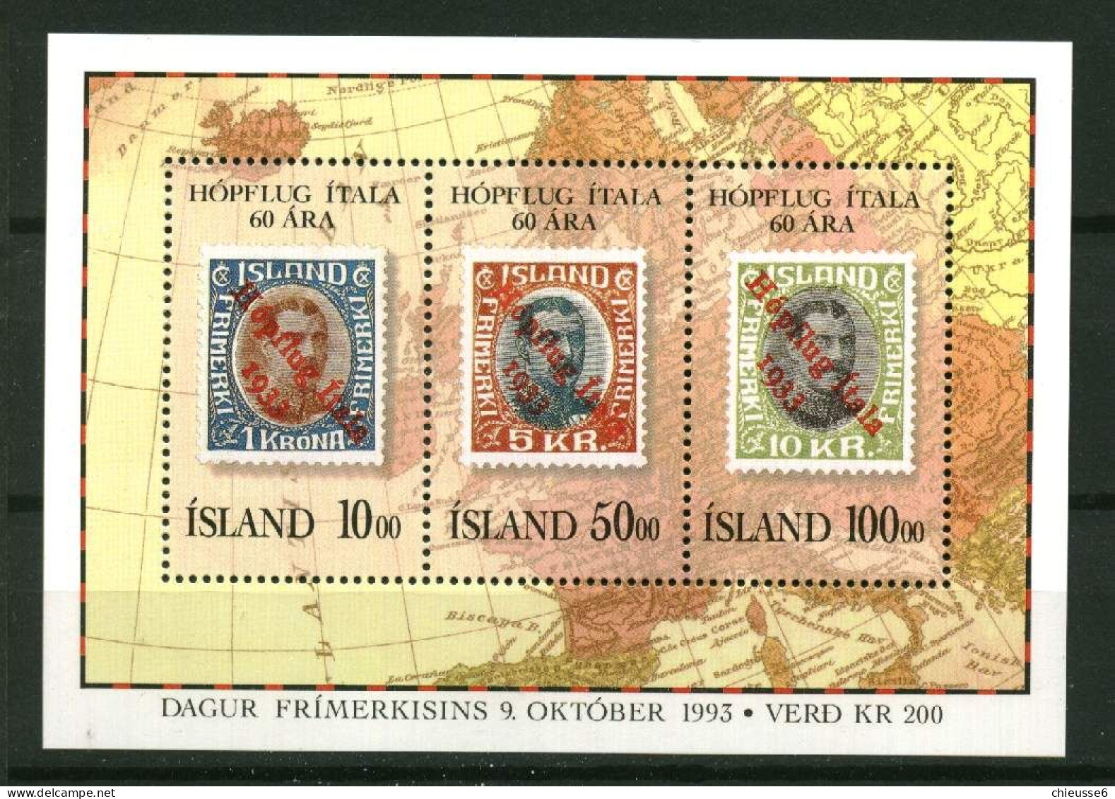 Islande - ** Bloc 14 - Journée Du Timbre 1993 - Blocks & Sheetlets