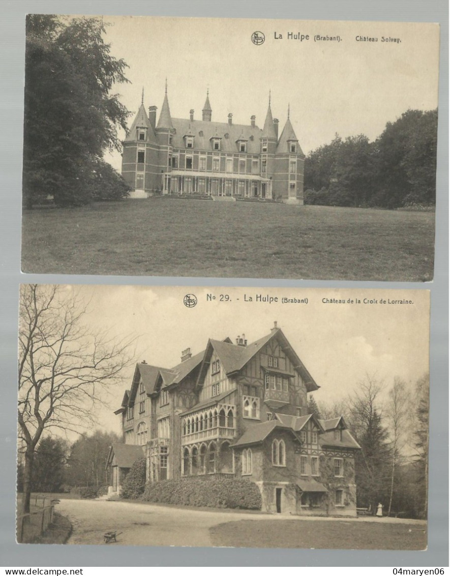 ***  2 X LA HULPE   ***  -  Château Solvay + Château De La Croix De Lorraine  -  Zie / Voir Scan's - La Hulpe