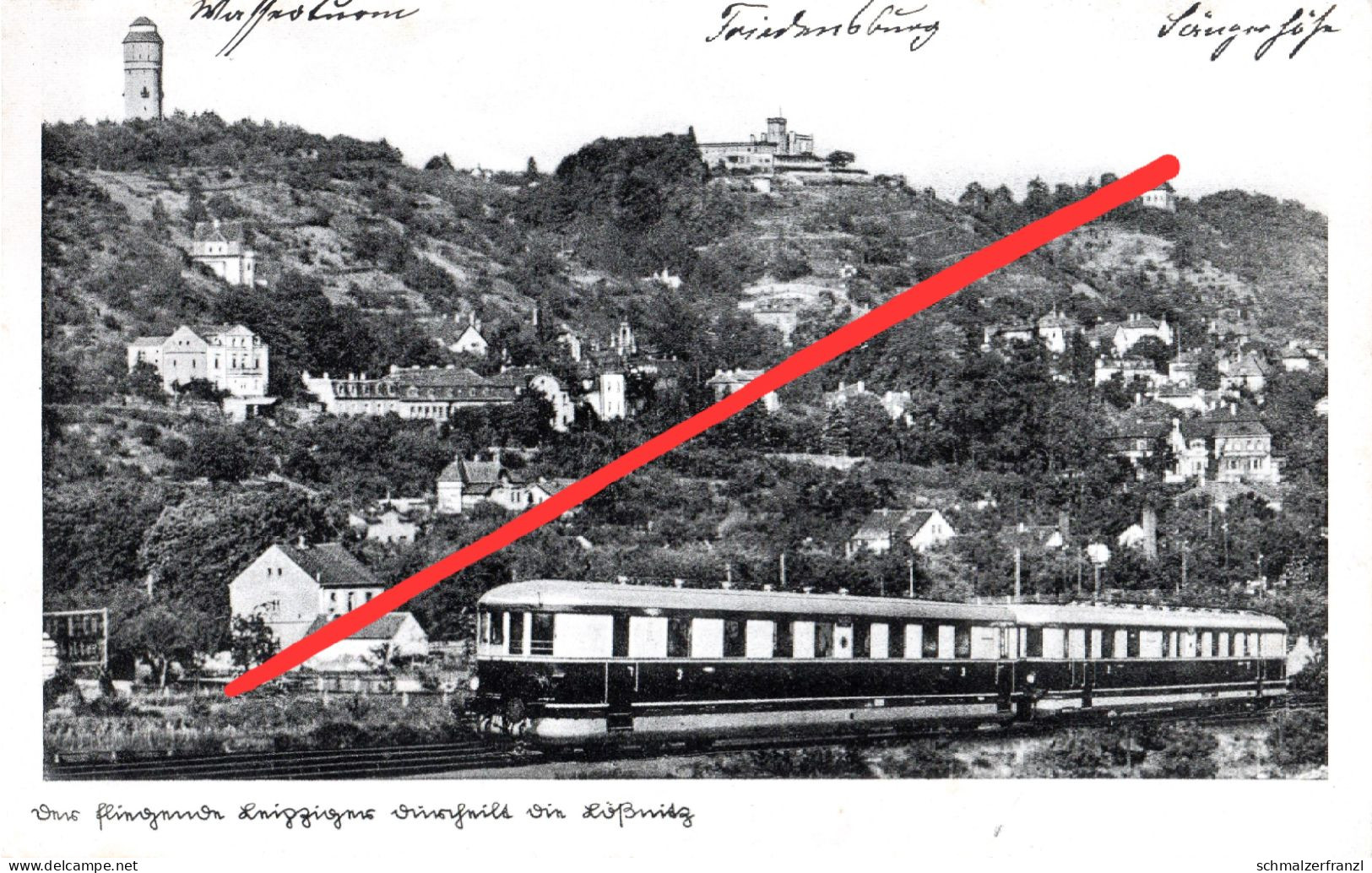 AK Radebeul Niederlößnitz Kötzschenbroda Der Fliegende Leipziger DR 137 Eisenbahn Zug Wasserturm Friedensburg Dresden - Radebeul