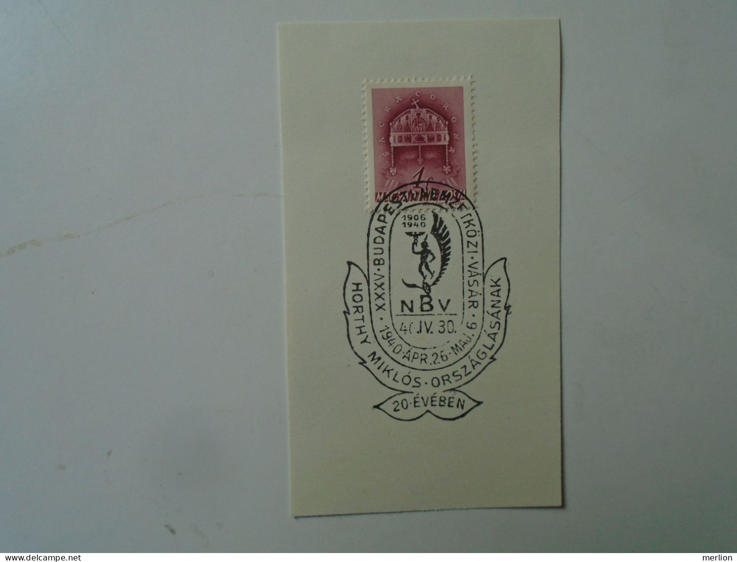 ZA451.94  Hungary - International Fair In Budapest - NBV - Horthy Miklós Országlásának 20 évében 1940 - Poststempel (Marcophilie)