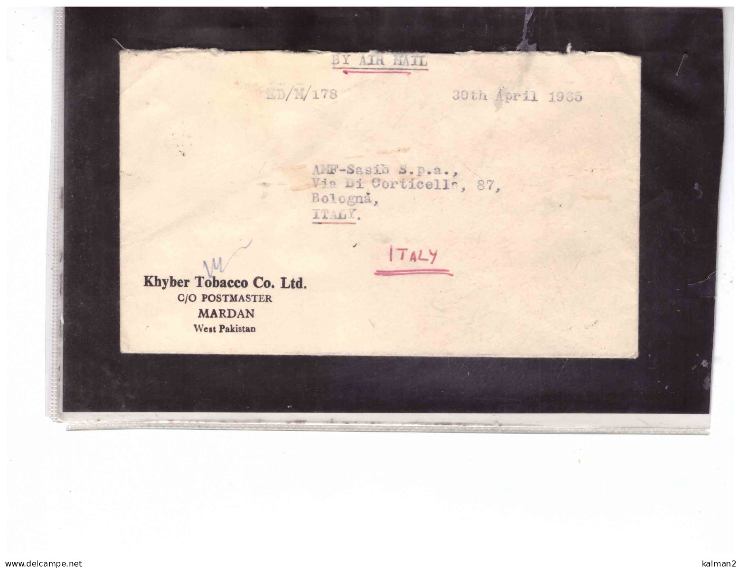 TEM17439  -  AIRMAIL COVER WITH INTERESTING POSTAGE - Pakistan