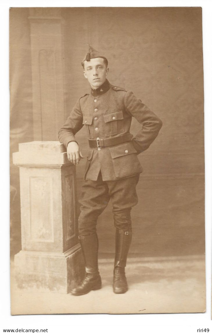 CPA, Carte Photo Originale Militaire Belge-Belgique, Voir Scannes, Poilus, Guerre, Dos Vierge - Uniforms