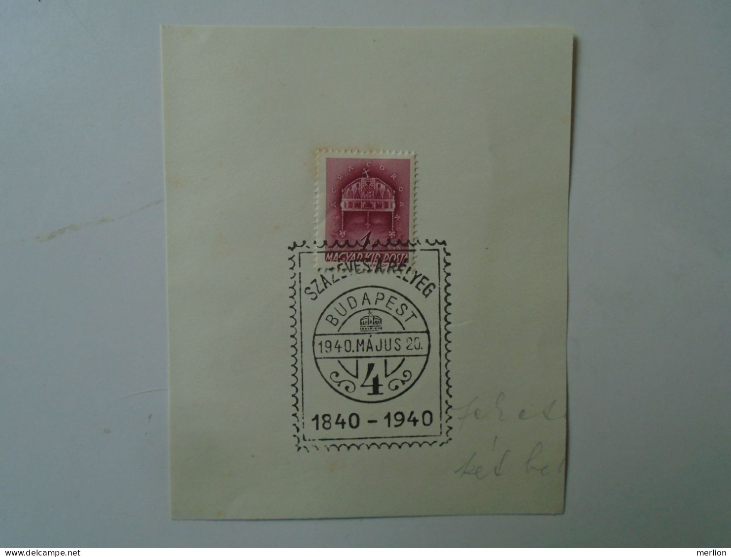 ZA451.102   Hungary -Száz éves A Bélyeg 1840-1940  Budapest 4 - Postmark Collection